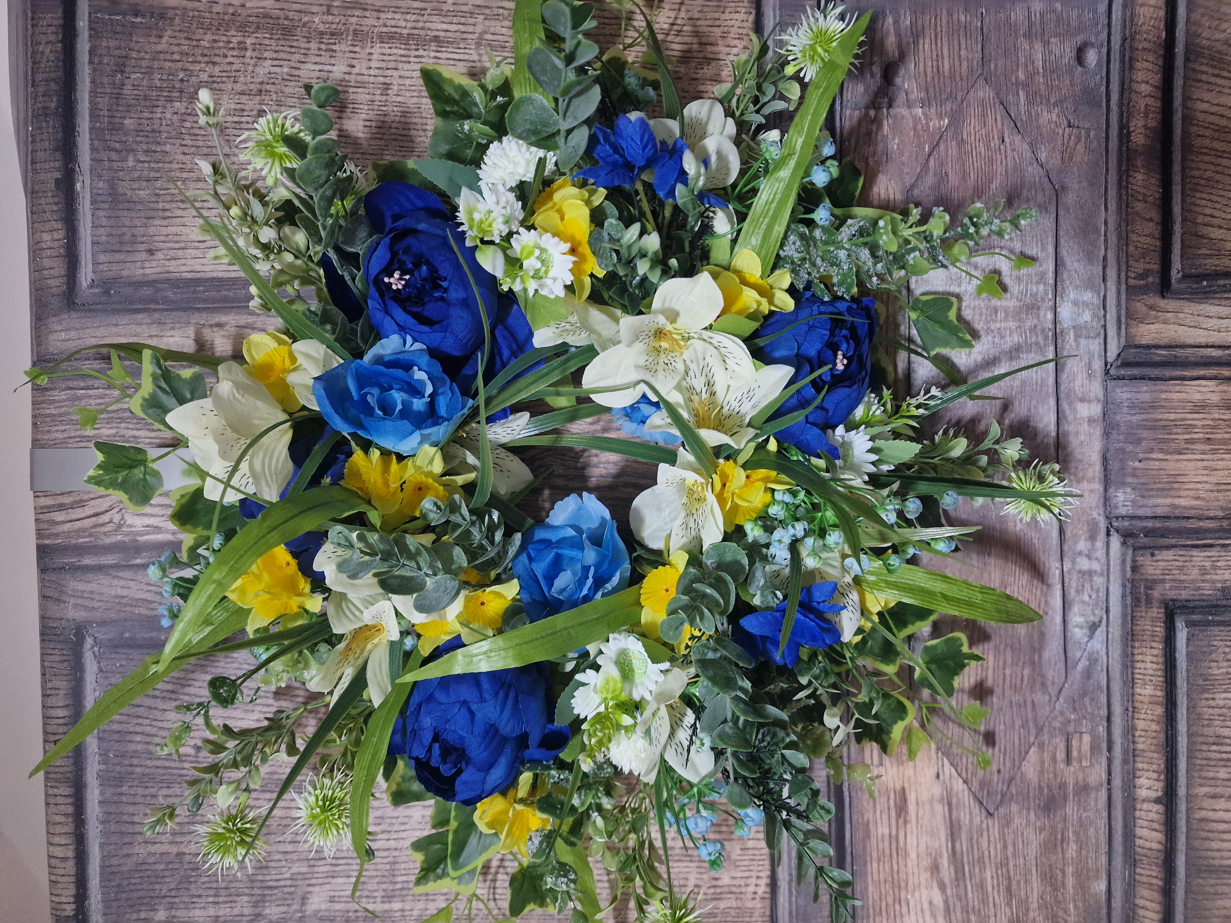 Spring Peony and Narcissus Wreath - Handcrafted by Steve's Wreath Decs