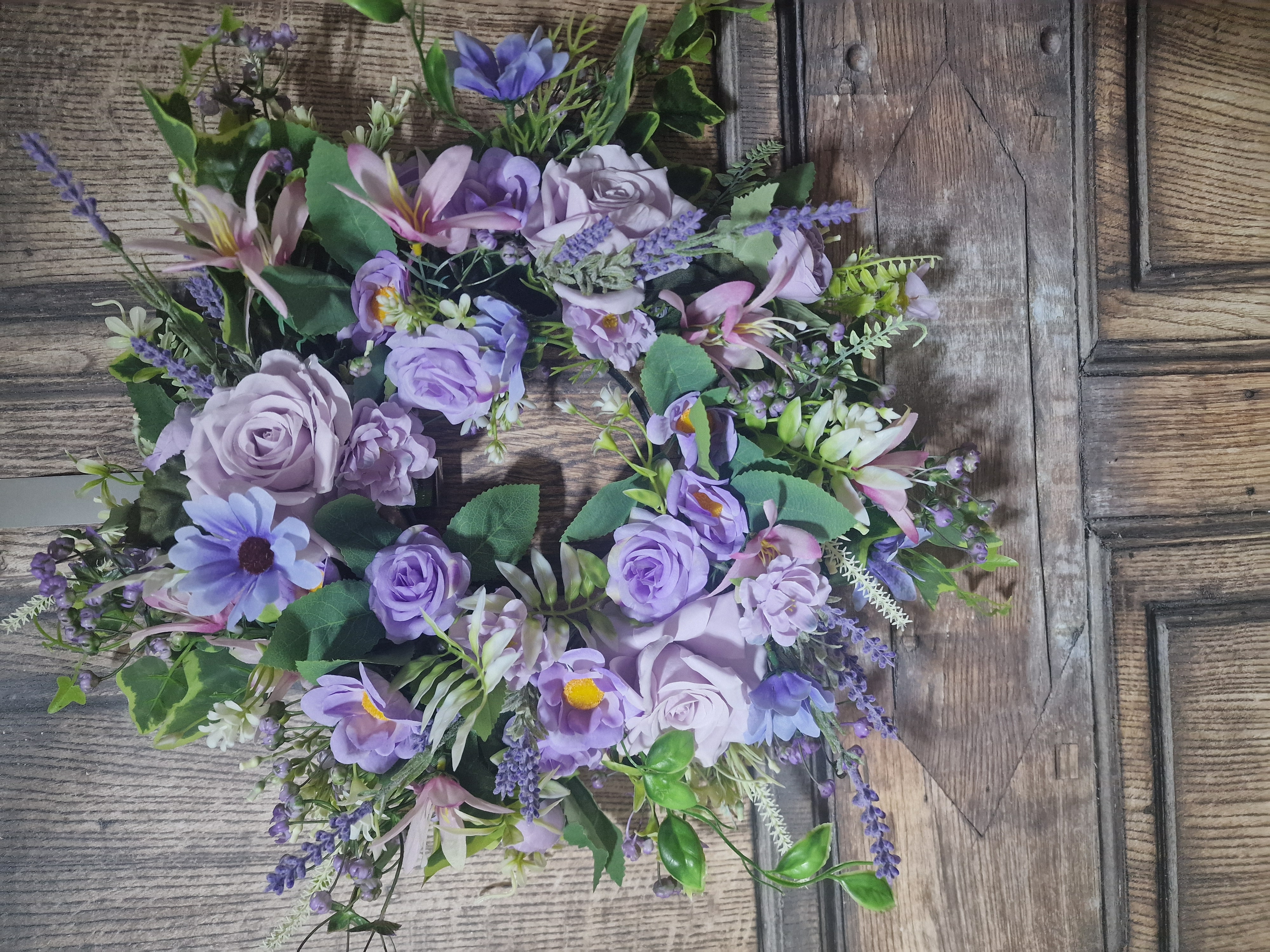 Lavender Elegance Floral Wreath - Handcrafted by Steve's Wreath Decs