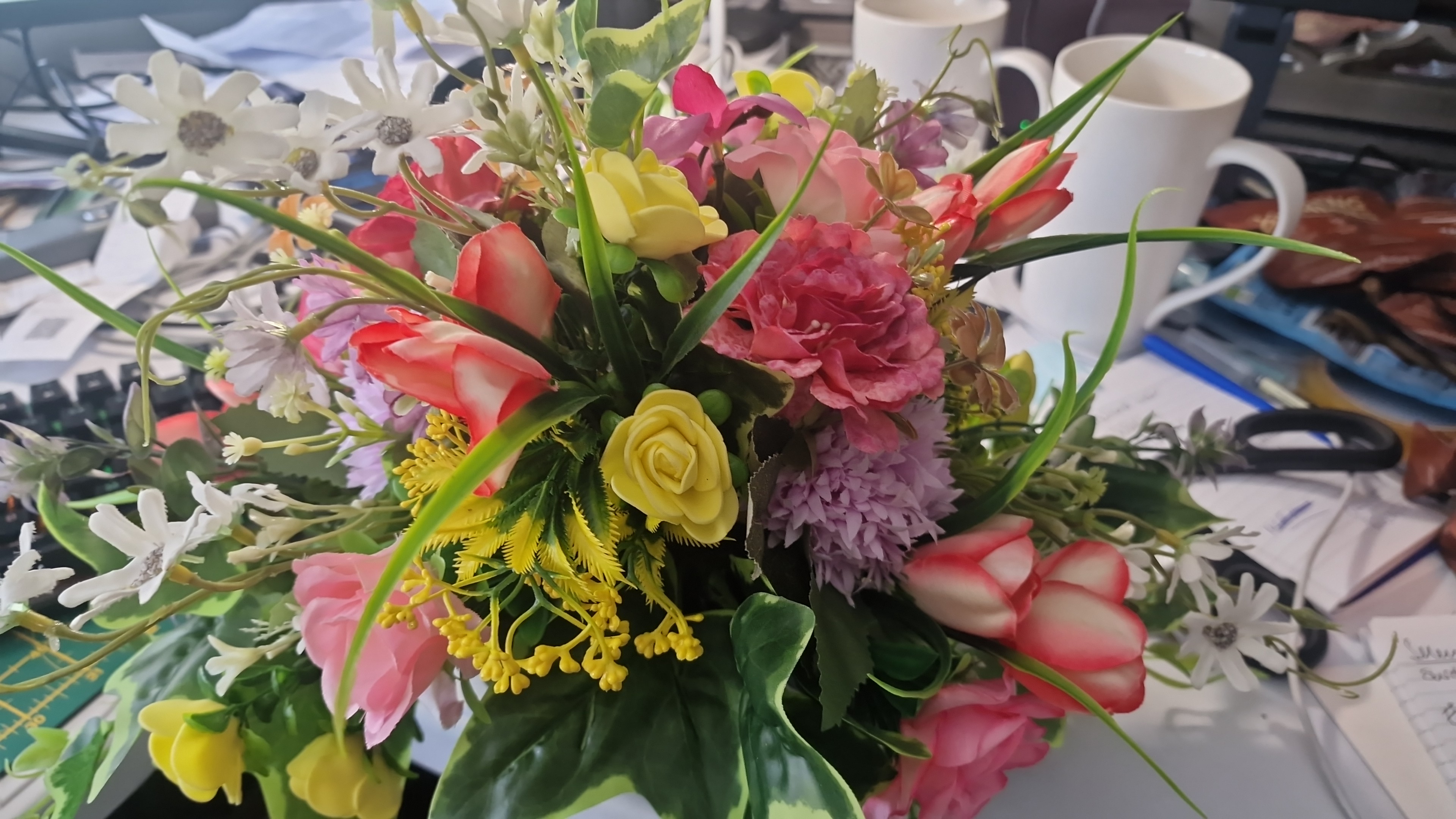 Vibrant Spring Bloom Tribute - Handcrafted by Steve's Wreath Decs