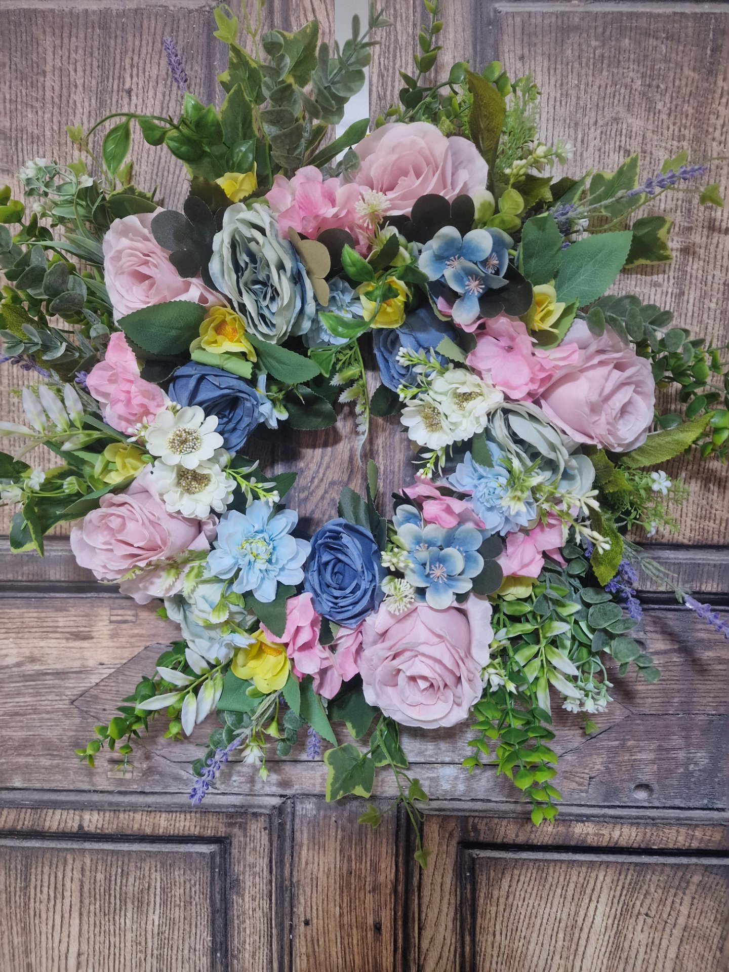 Springtime Elegance Floral Wreath - Handcrafted by Steve's Wreath Decs