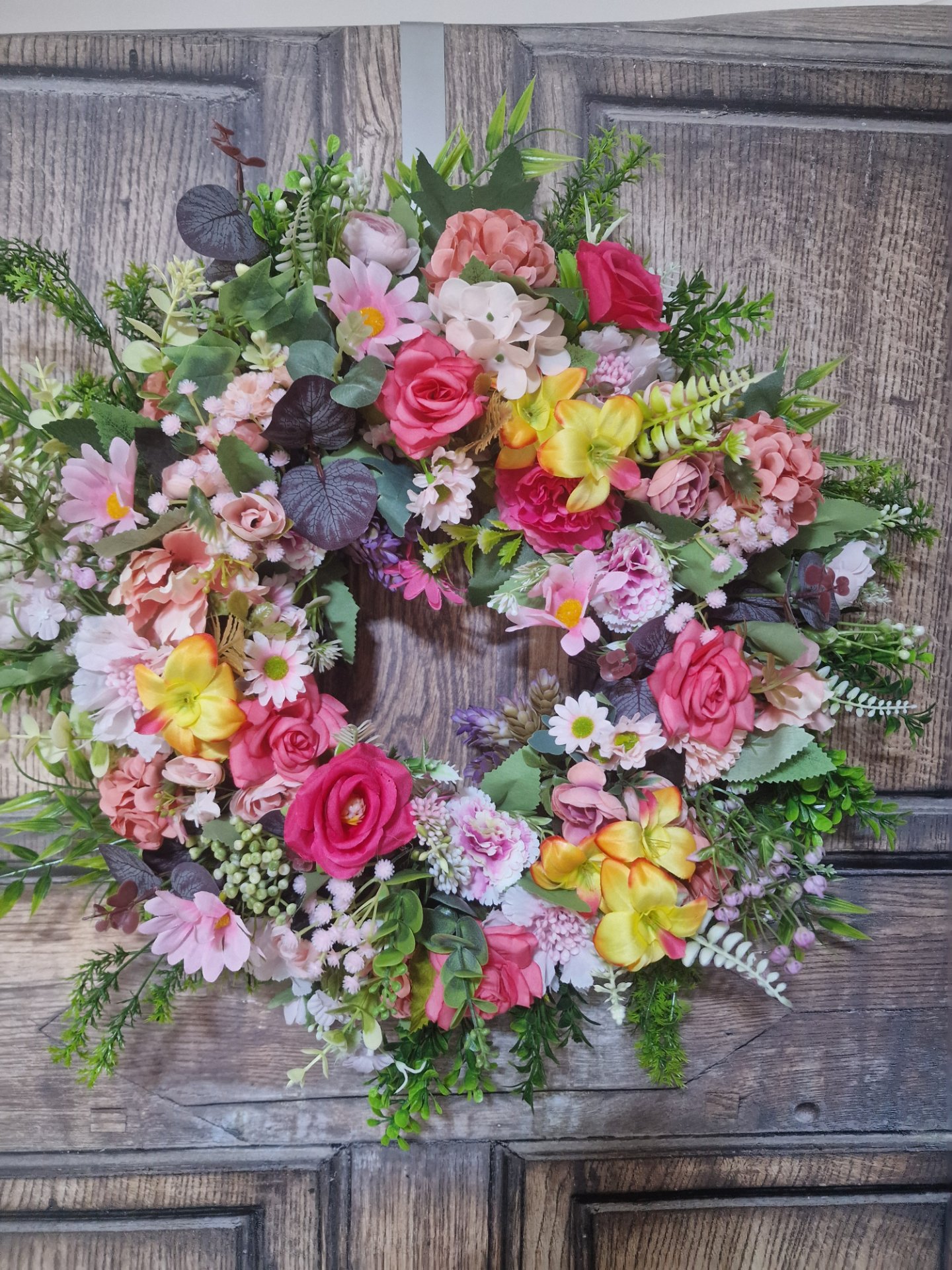 Blooming Garden Delight Wreath - Handcrafted by Steve's Wreath Decs
