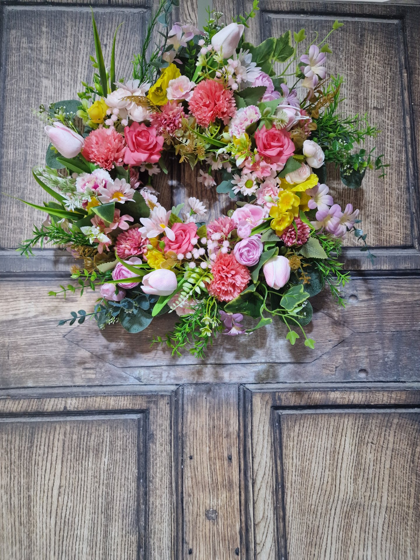 Spring Garden Bliss Wreath - Handcrafted by Steve's Wreath Decs