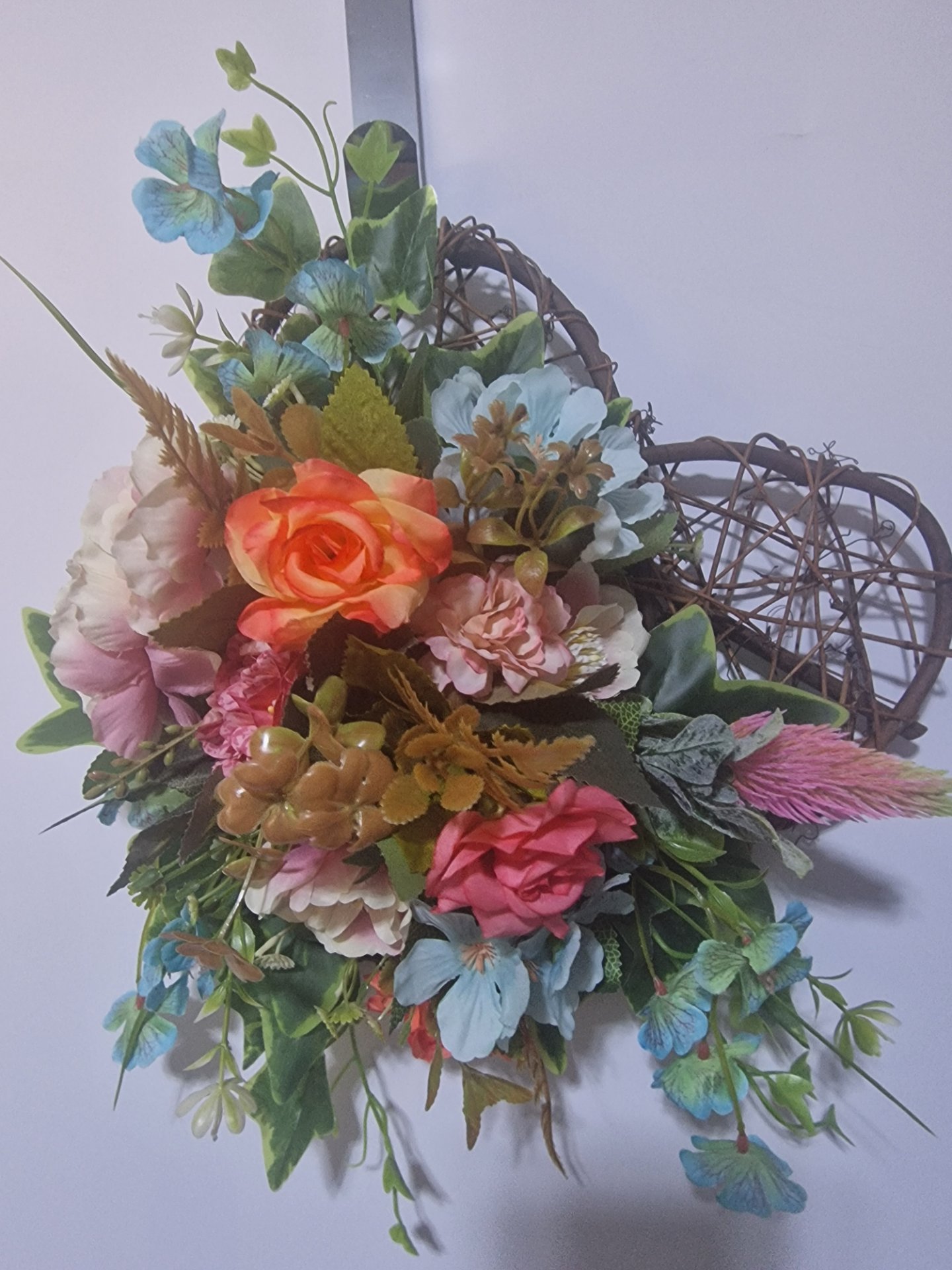Peach and Aqua Harmony - Handcrafted by Steve's Wreath Decs
