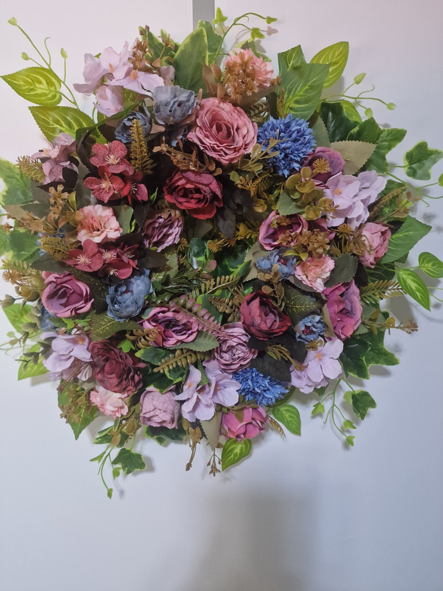Clarat, Lilac and Antique Blue Rose  - Handcrafted by Steve's Wreath Decs