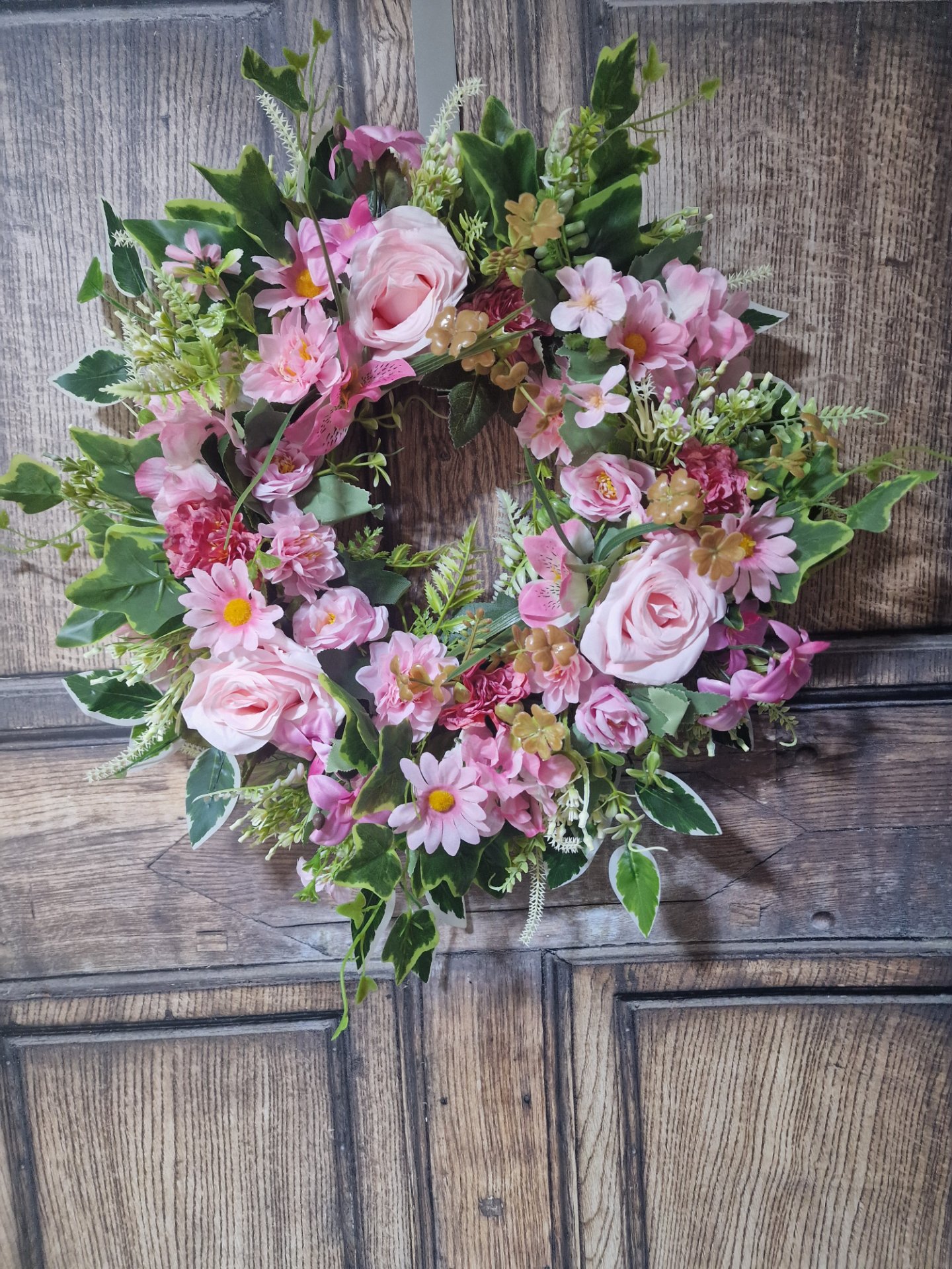 Pale Pink Summer Rose Wreath - Handcrafted by Steve's Wreath Decs