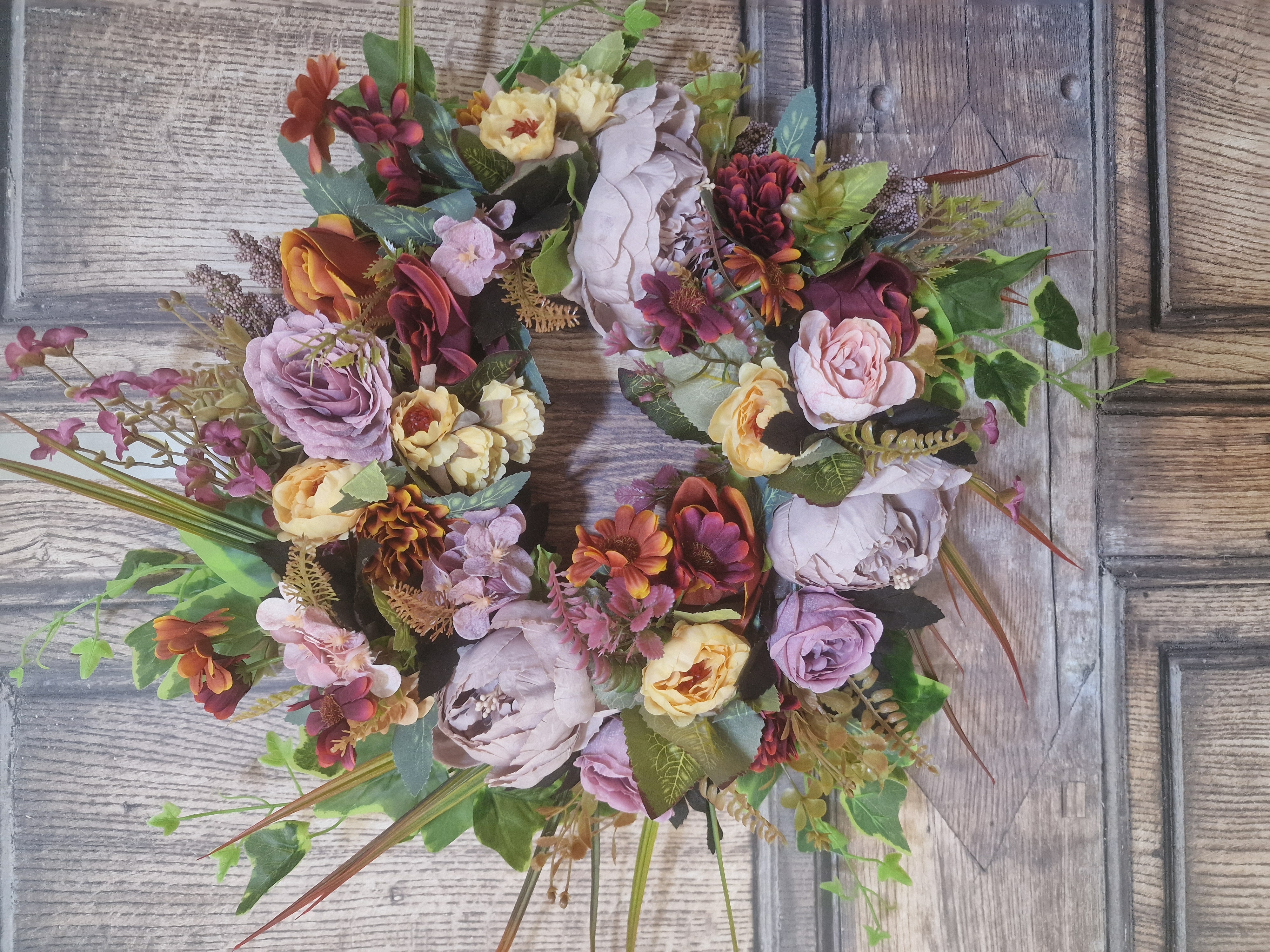 Blush and Autumnal Peony Wreath - Handcrafted by Steve's Wreath Decs