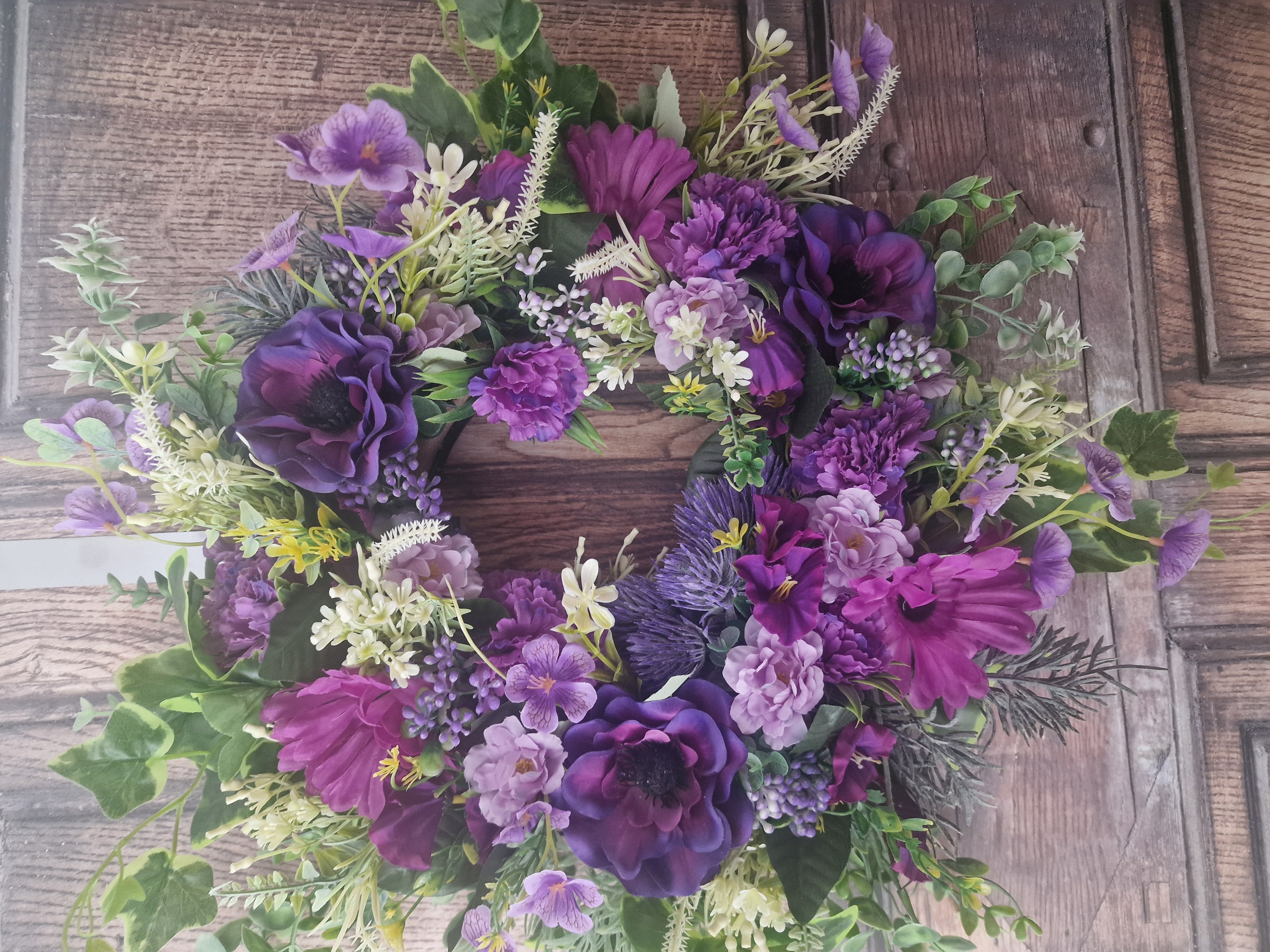Vibrant Purple Anemone Bliss - Handcrafted by Steve's Wreath Decs