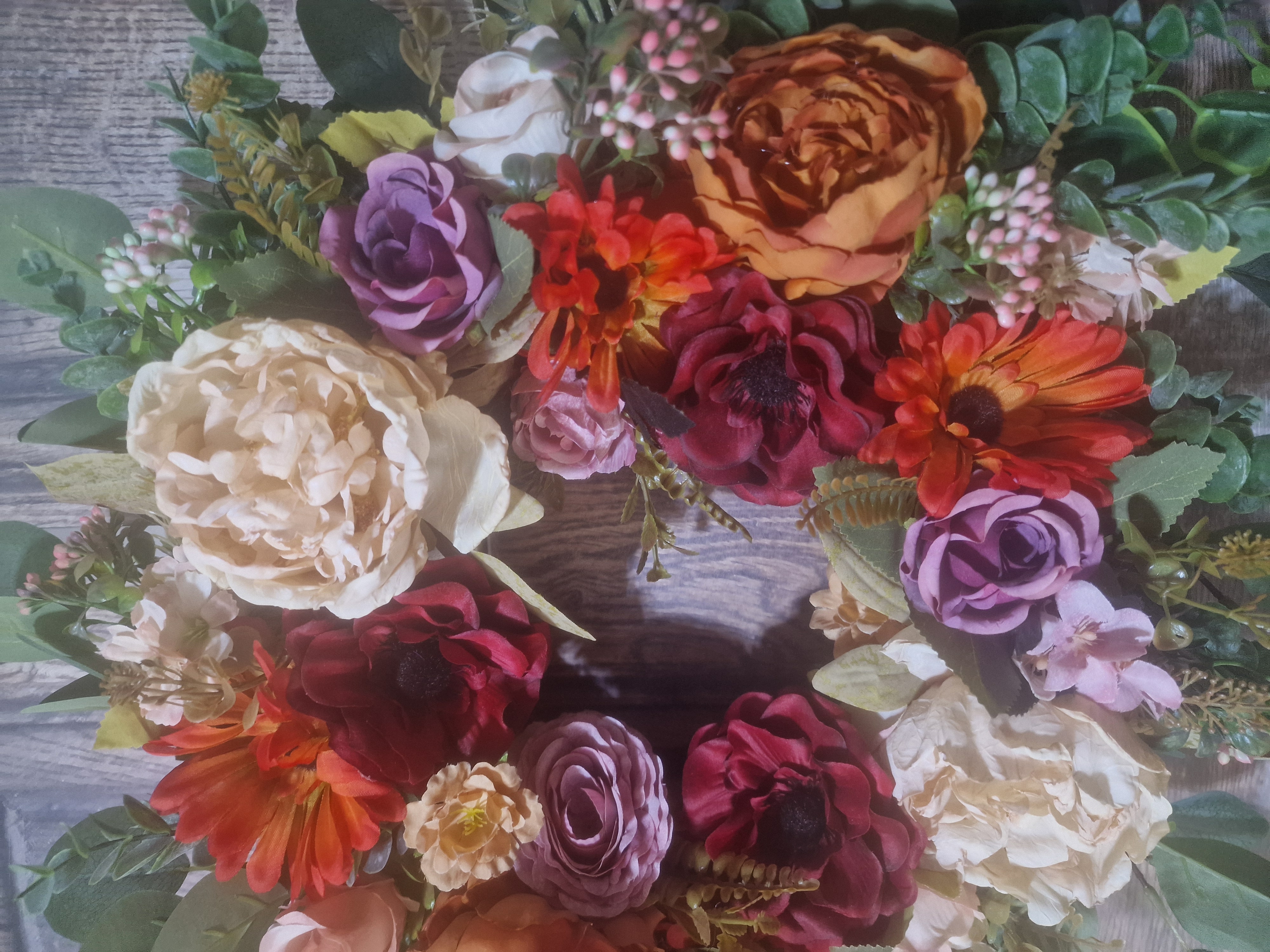 Autumnal Peony and Dahlia Symphony - Handcrafted by Steve's Wreath Decs