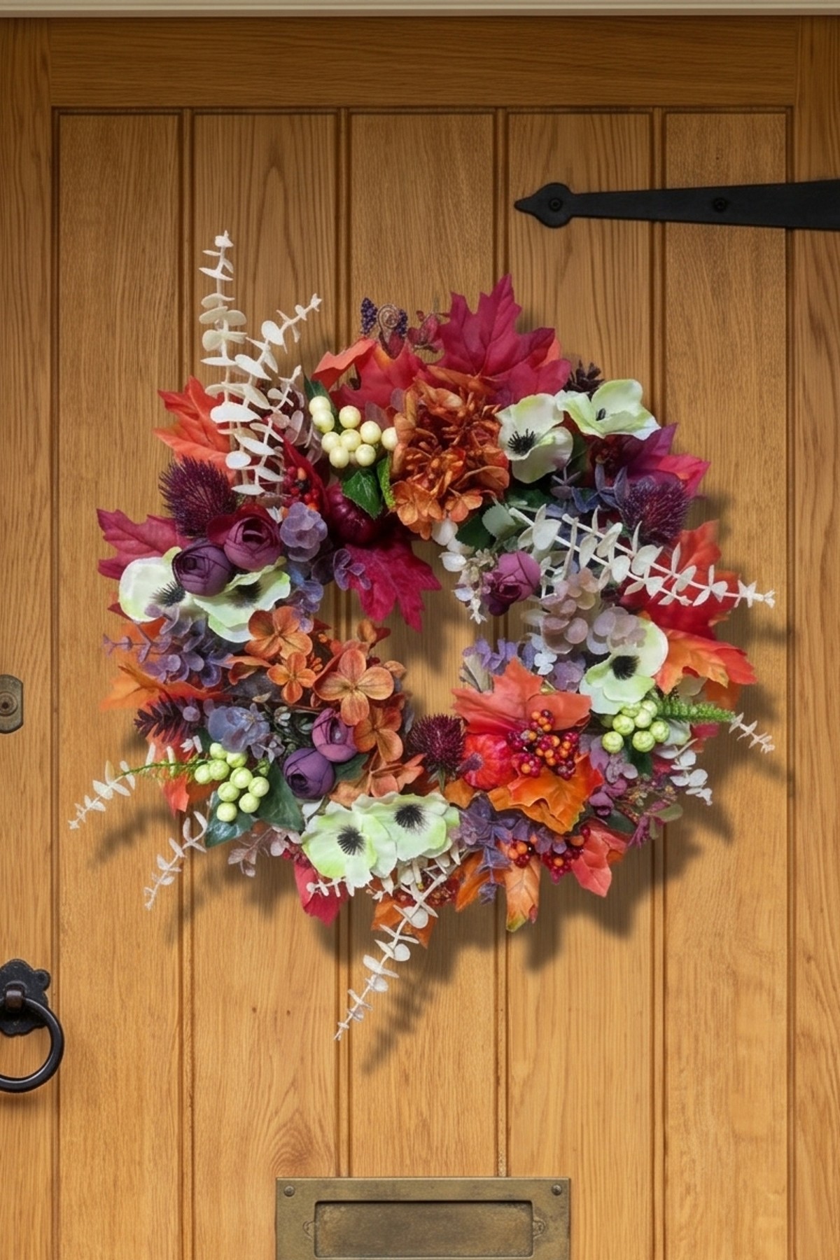 Burgundy and Orange, Autumn Poppy and Berries close up