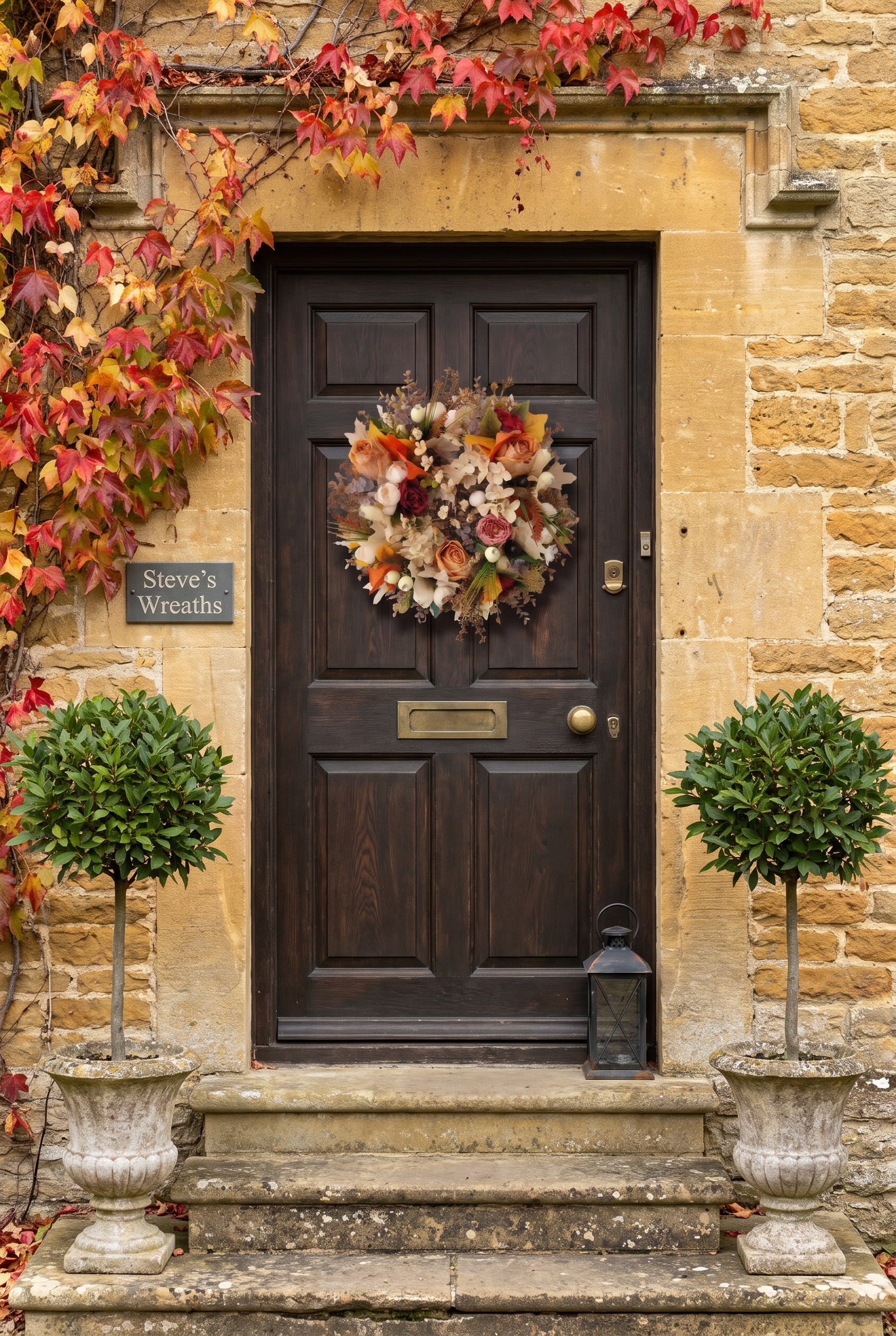 Another Adorable Autumn Adornment - Handcrafted by Steve's Wreath Decs