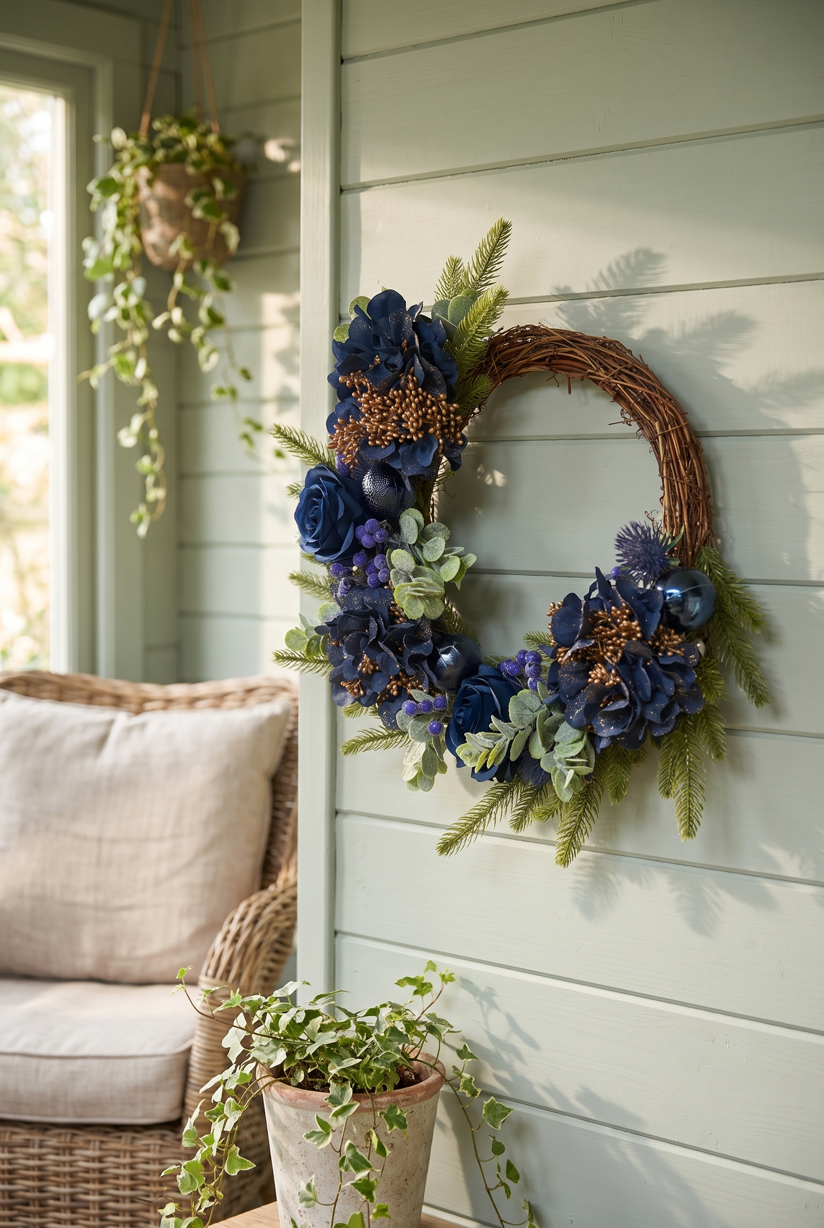 Blue Christmas indoors