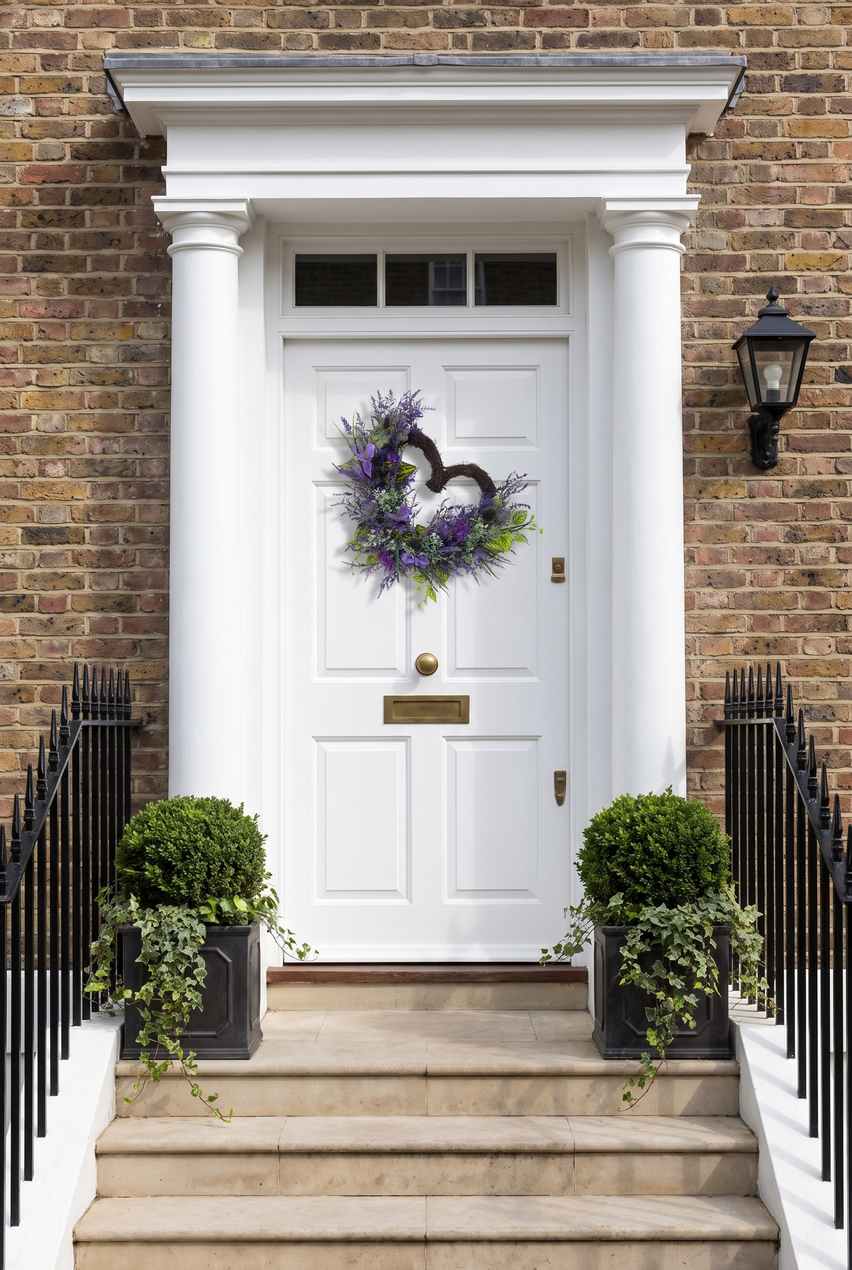 Lush Lavender and Thistle Heart on a front door