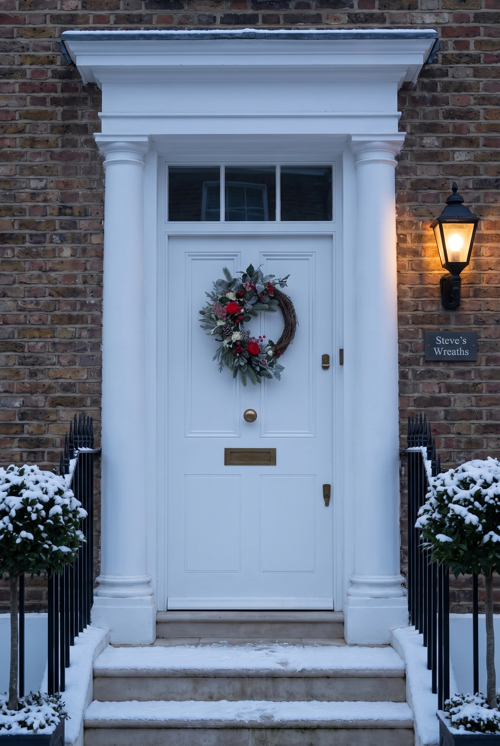 Festive Traditional Crescent on a front door