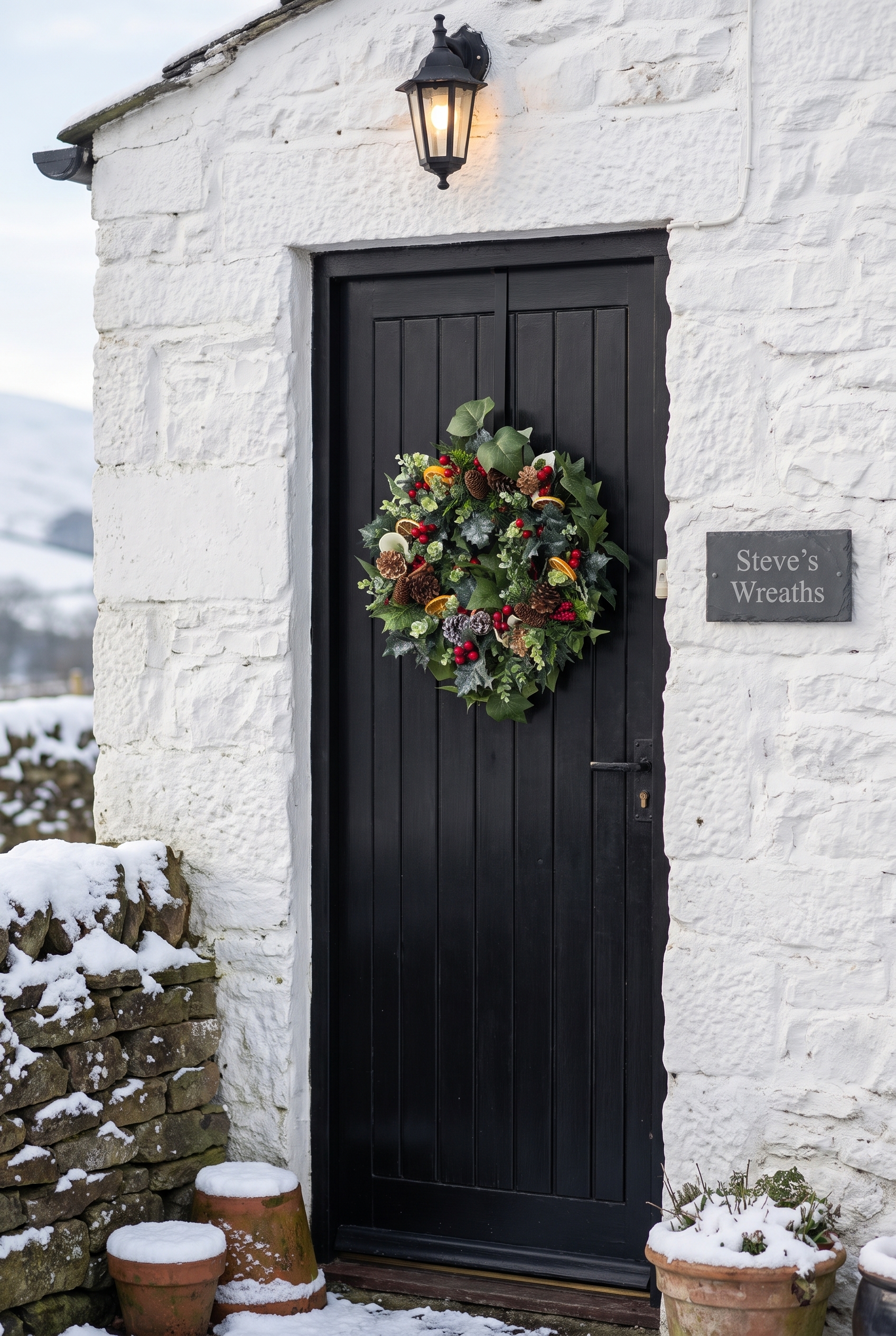 The Holly and the Ivy on a front door