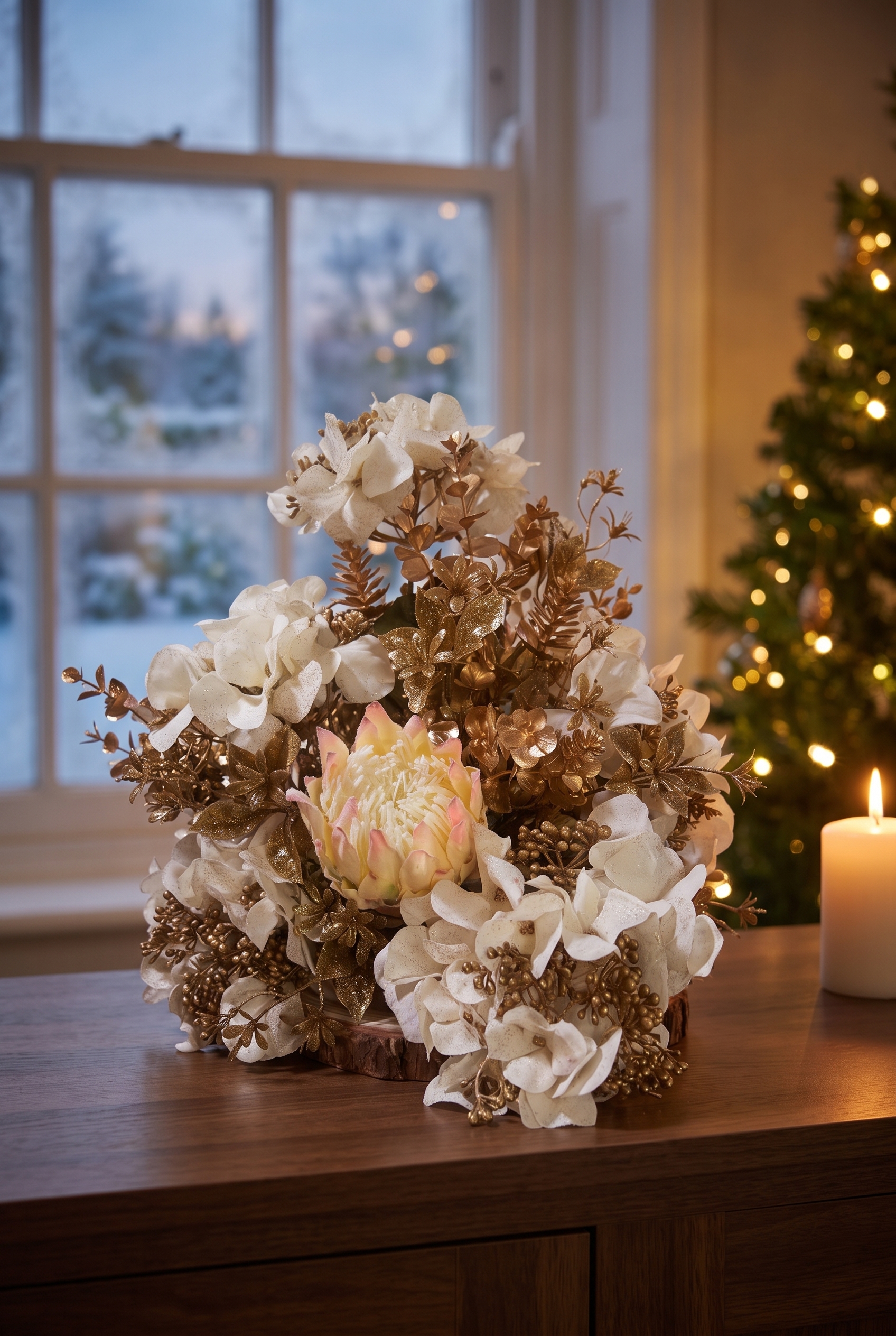 Ivory Gold Christmas Harmony Arrangement