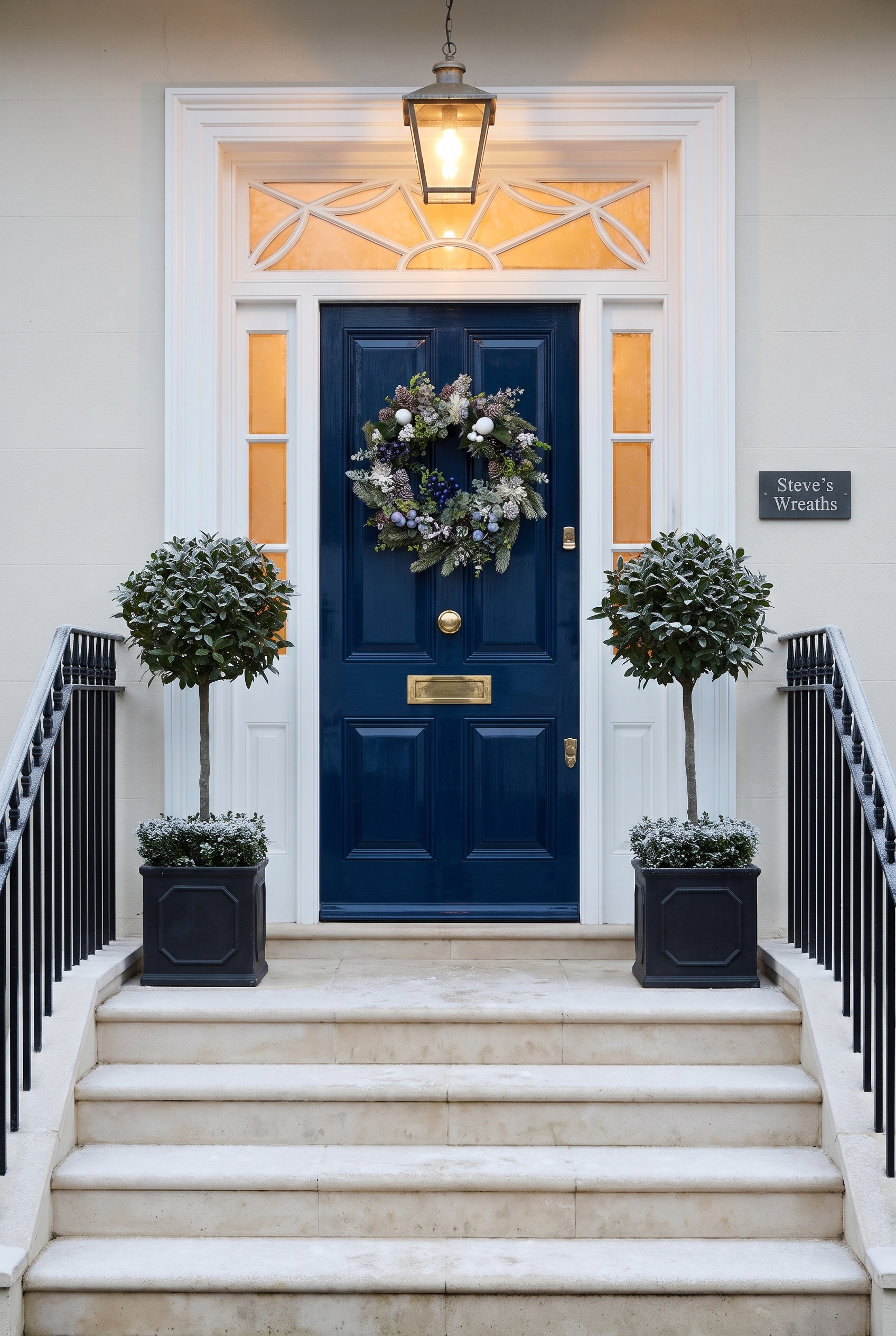 Blueberry Christmas on a front door