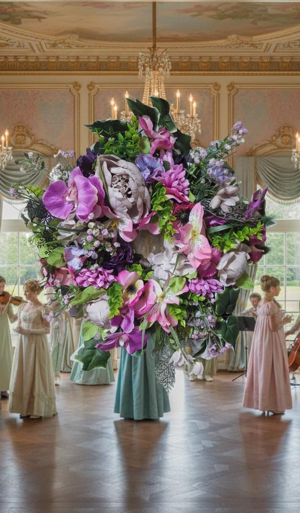 Peony and Orchid Wreath
