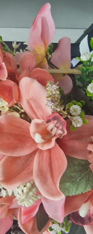 Coral Basket Bouquet