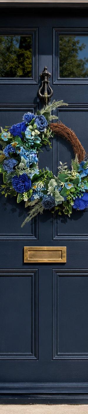 Indigo Rose, Peony and Hydrangea Wreath
