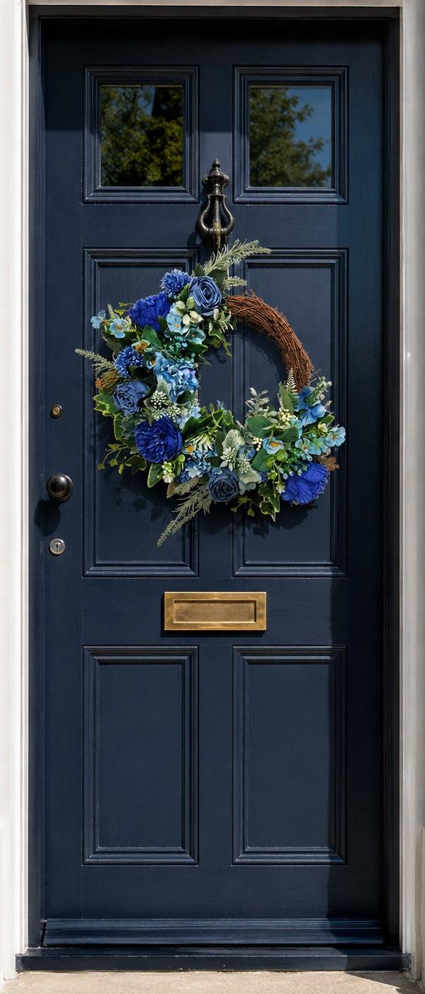 Indigo Rose, Peony and Hydrangea Wreath