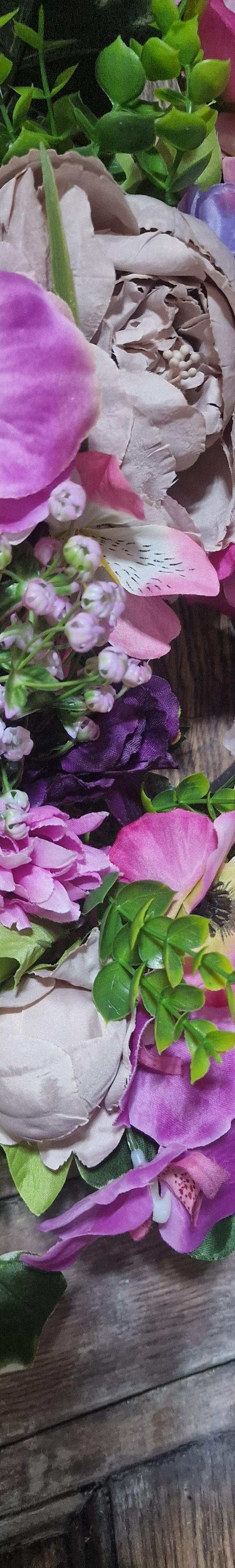 Peony and Orchid Wreath