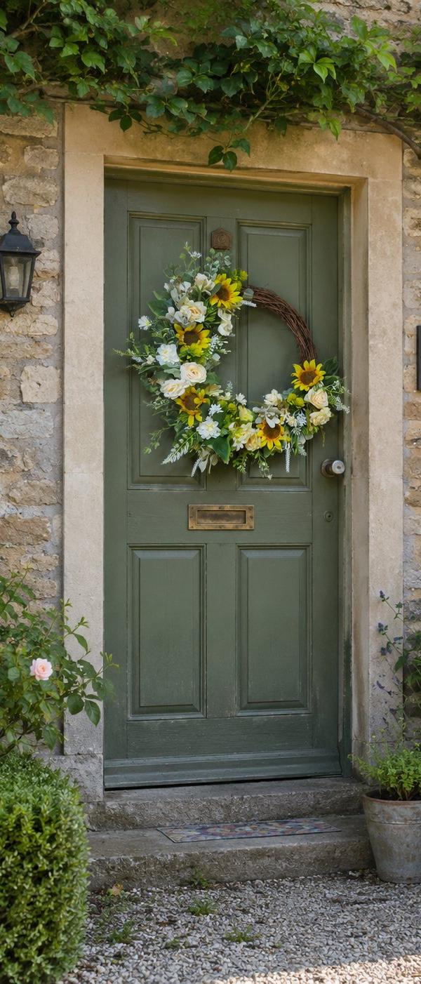 Ivory Rose and Sunflower