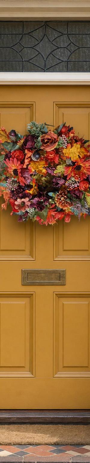 Burgundy and Burnt Orange Autumn Wreath