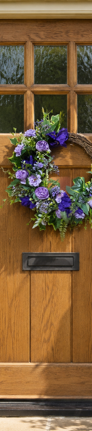 Lavender and Purple Crescent Wreath